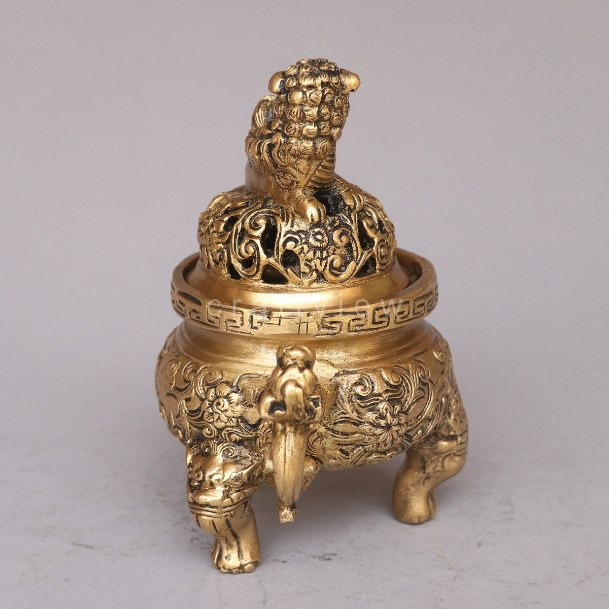 Brass Dragón Pot Incense Burner Figurine