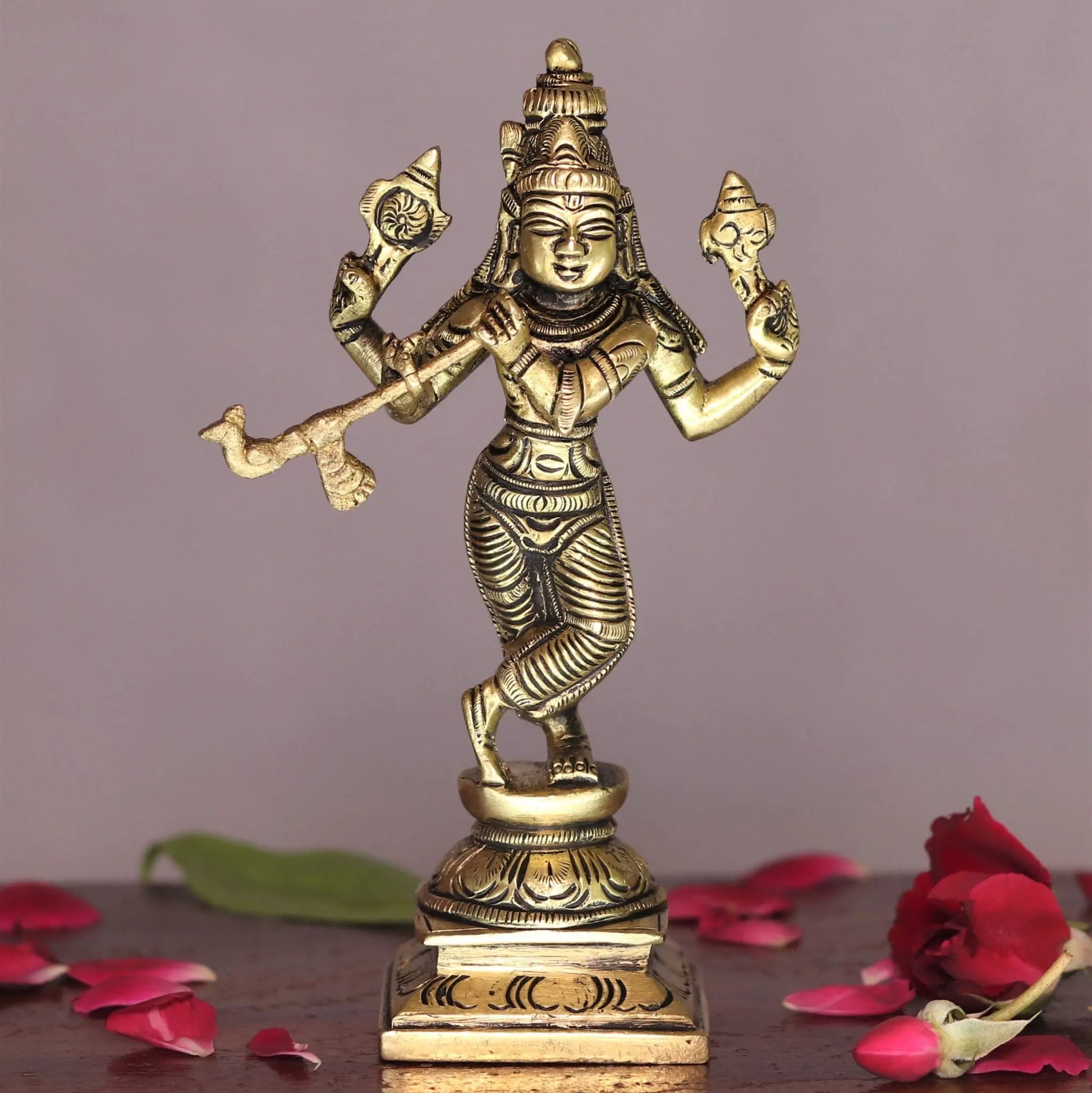 Lord Vishnu Dash Avtaar brass statues 6" craftsview