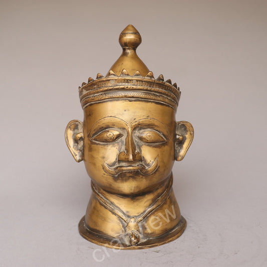 Brass Majestic Shiva Head Figurine