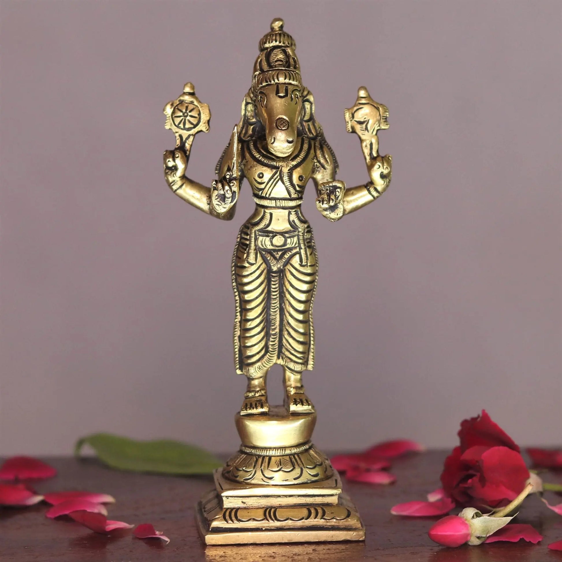 Lord Vishnu Dash Avtaar brass statues 6" craftsview