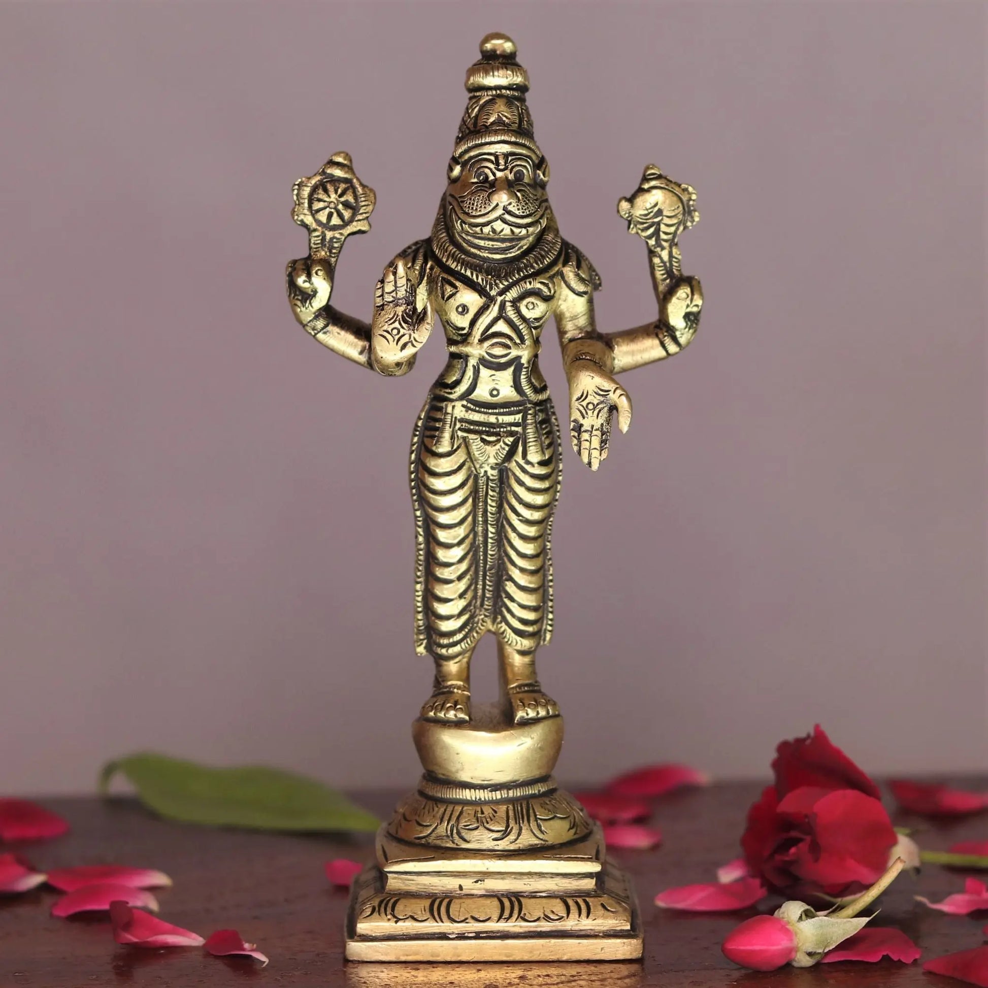 Lord Vishnu Dash Avtaar brass statues 6" craftsview