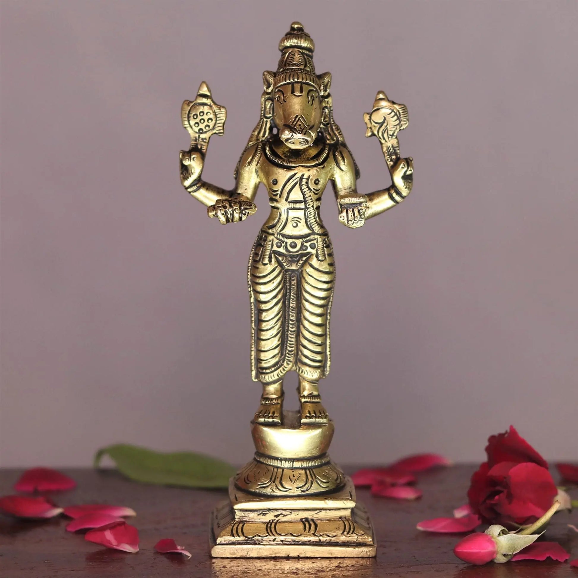 Lord Vishnu Dash Avtaar brass statues 6" craftsview