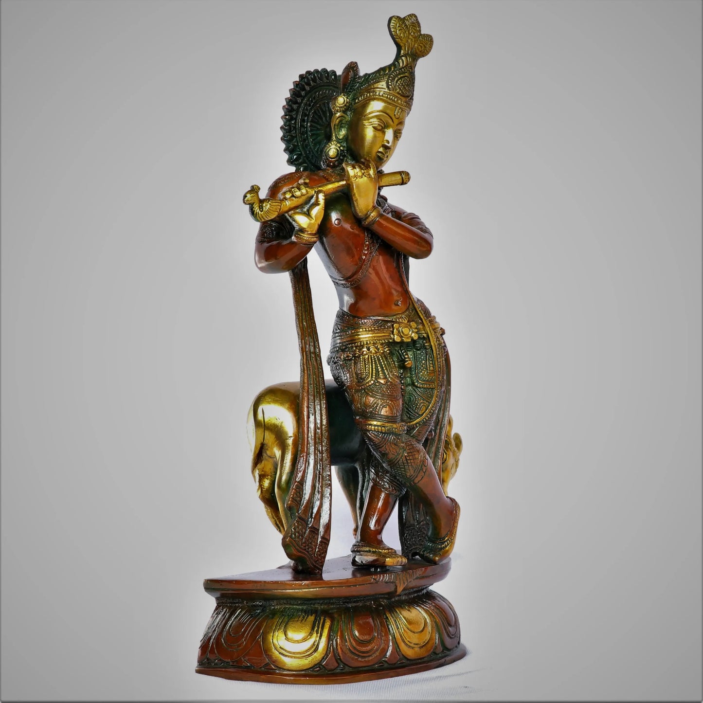 Brass Krishna Statue 14" craftsview