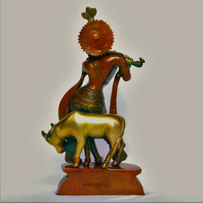 Brass Krishna Statue 14" craftsview