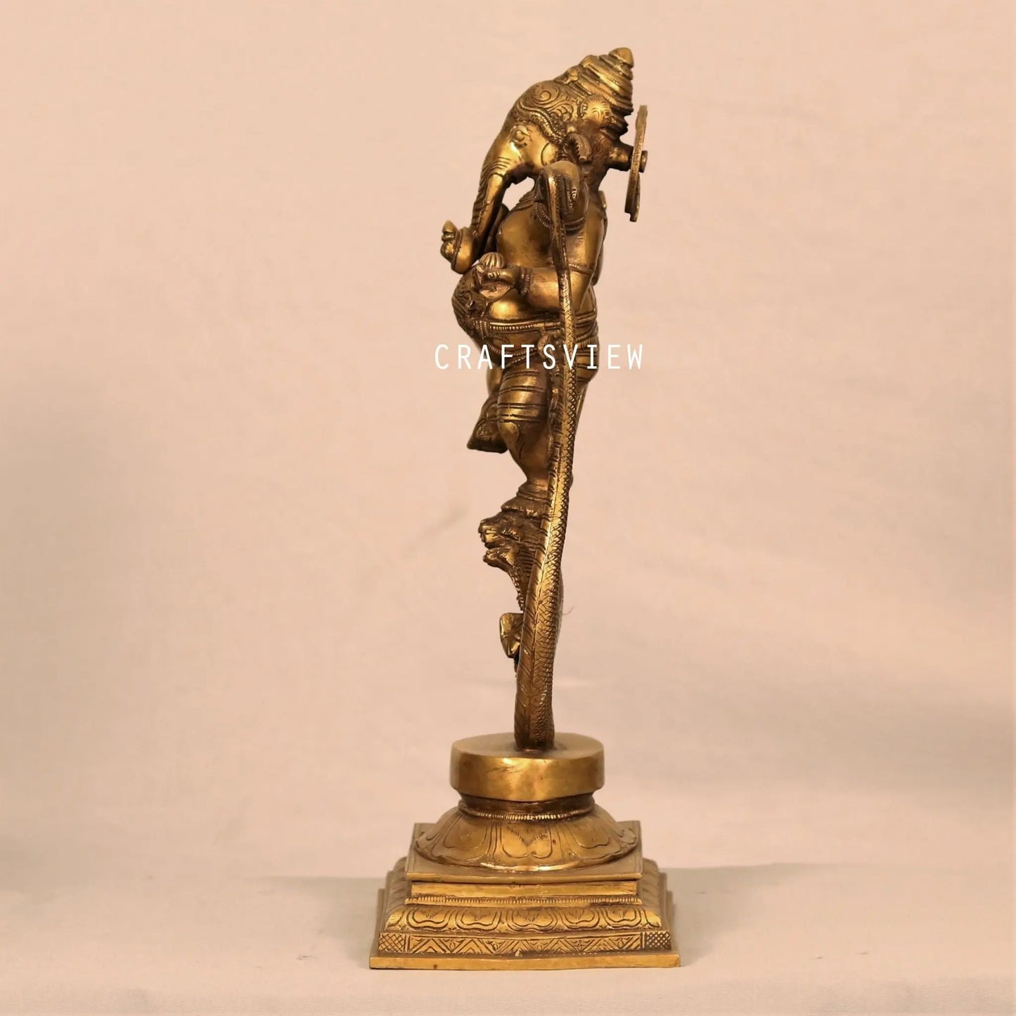 Brass Nirtiya Ganesh With Sheshnaag. craftsview