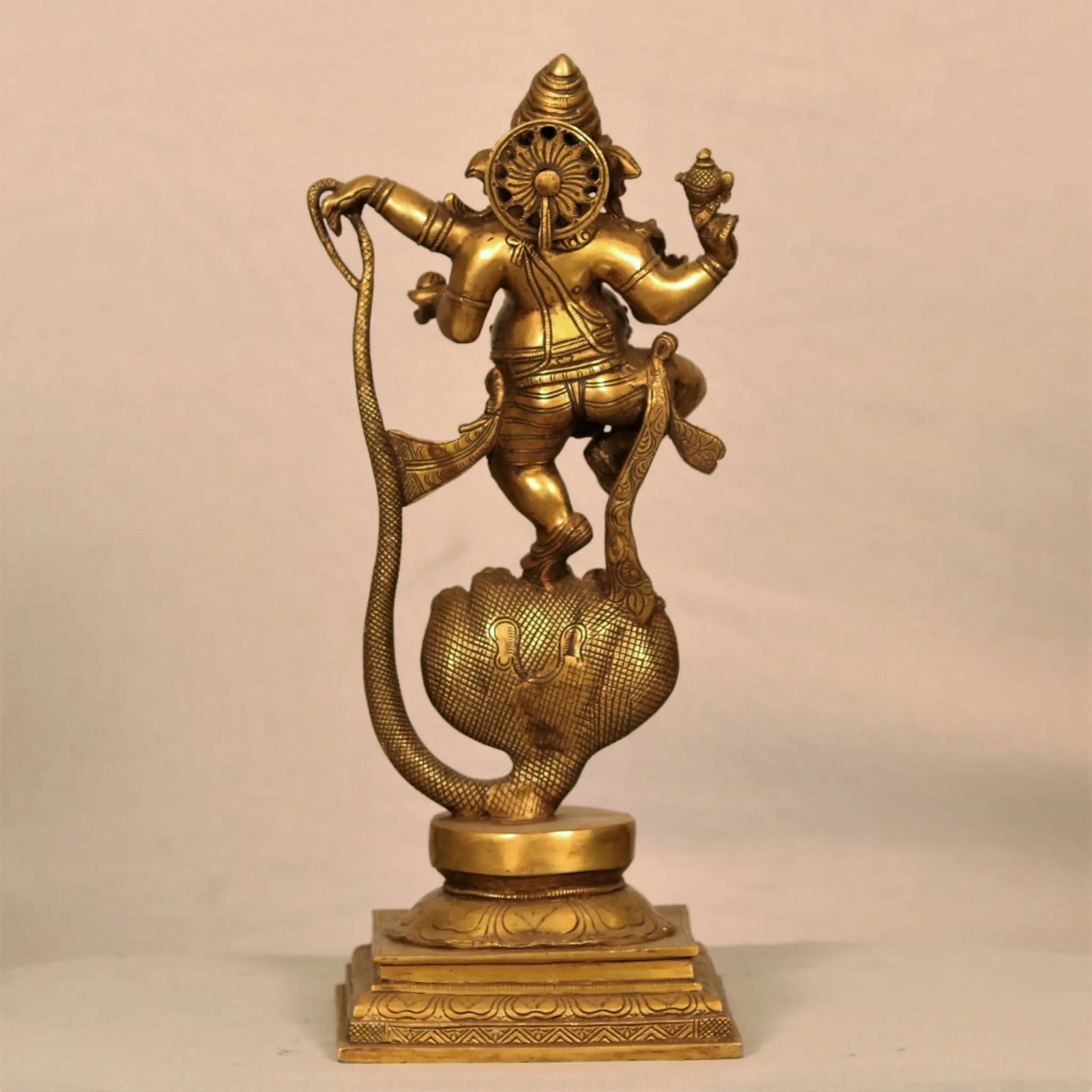 Brass Nirtiya Ganesh With Sheshnaag. craftsview