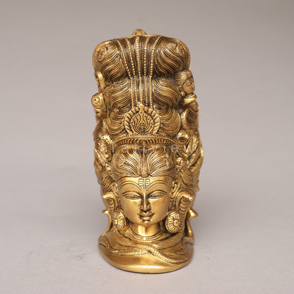 Brass Shiva and Parvati 3 Faces Behind Parvati Head
