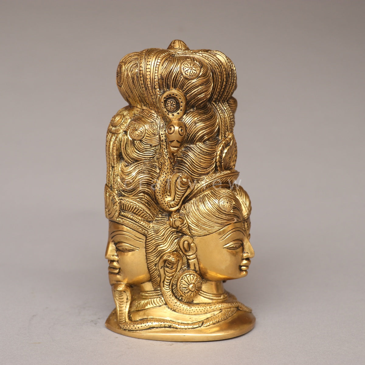 Brass Shiva and Parvati 3 Faces Behind Parvati Head