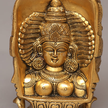 Brass Shiva and Parvati 3 Faces Behind Parvati Head