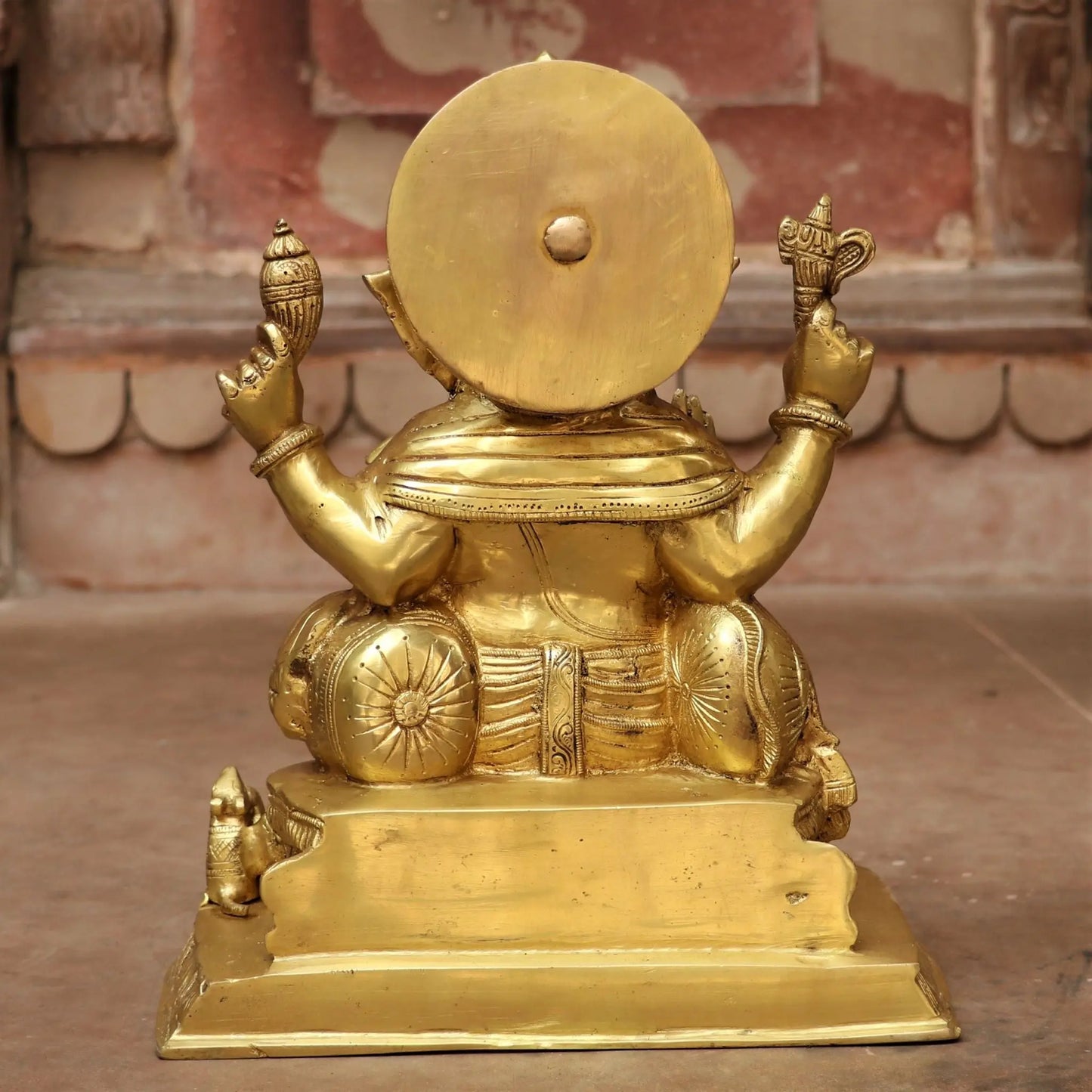 Brass Ganesha Statue Golden Finished 13" craftsview