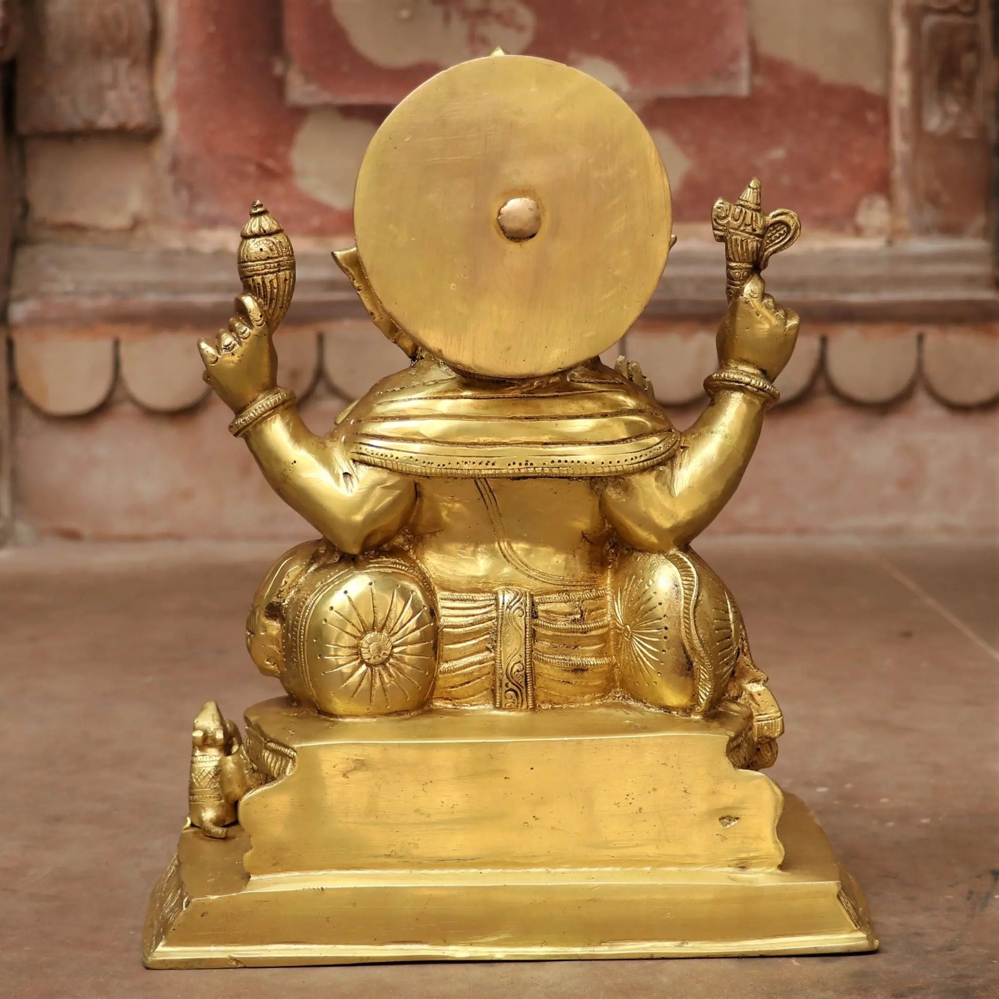 Brass Ganesha Statue Golden Finished 13" craftsview