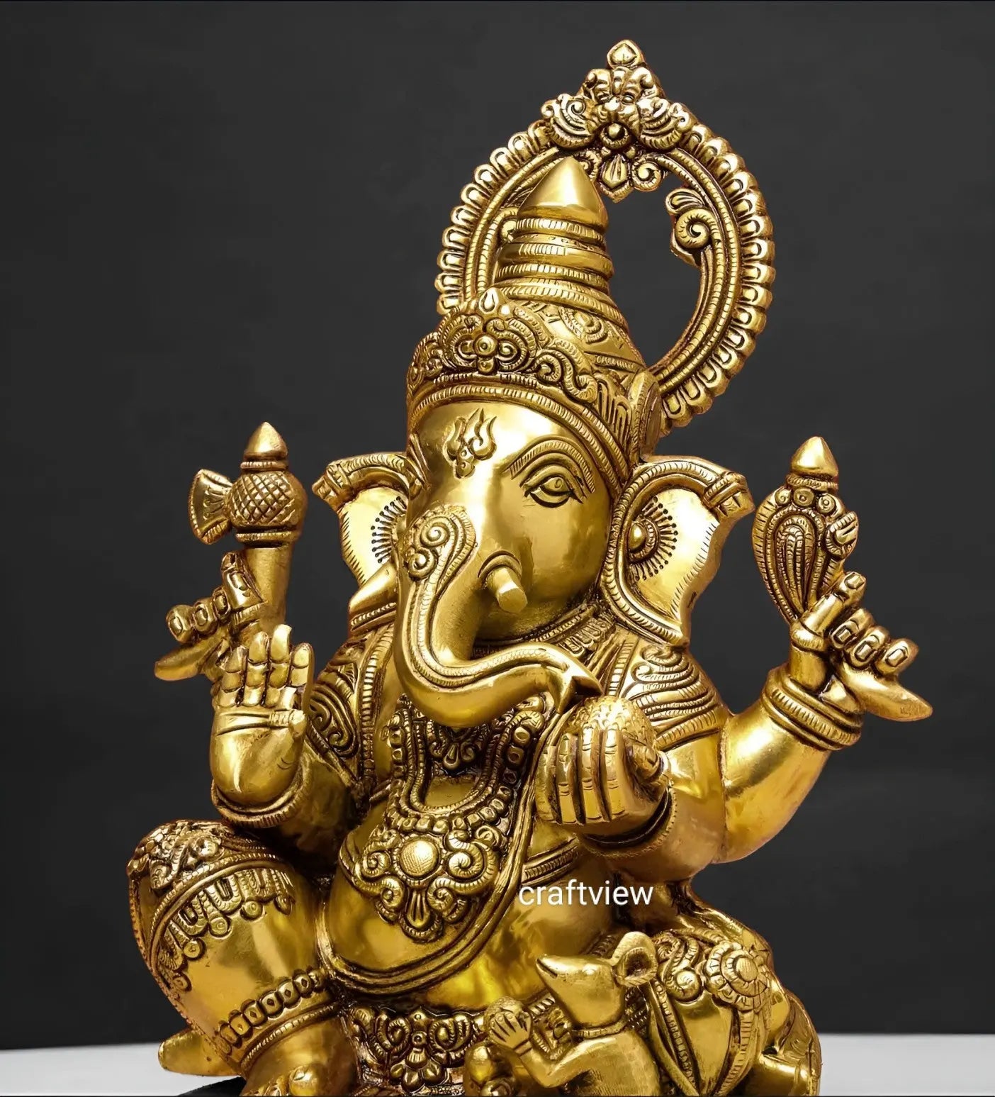 Brass Lord Ganesha Sculpture 15" Craftsview