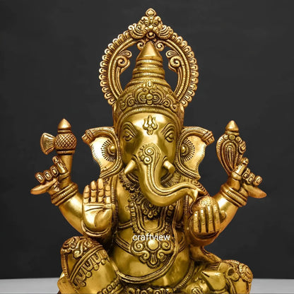 Brass Lord Ganesha Sculpture 15" Craftsview