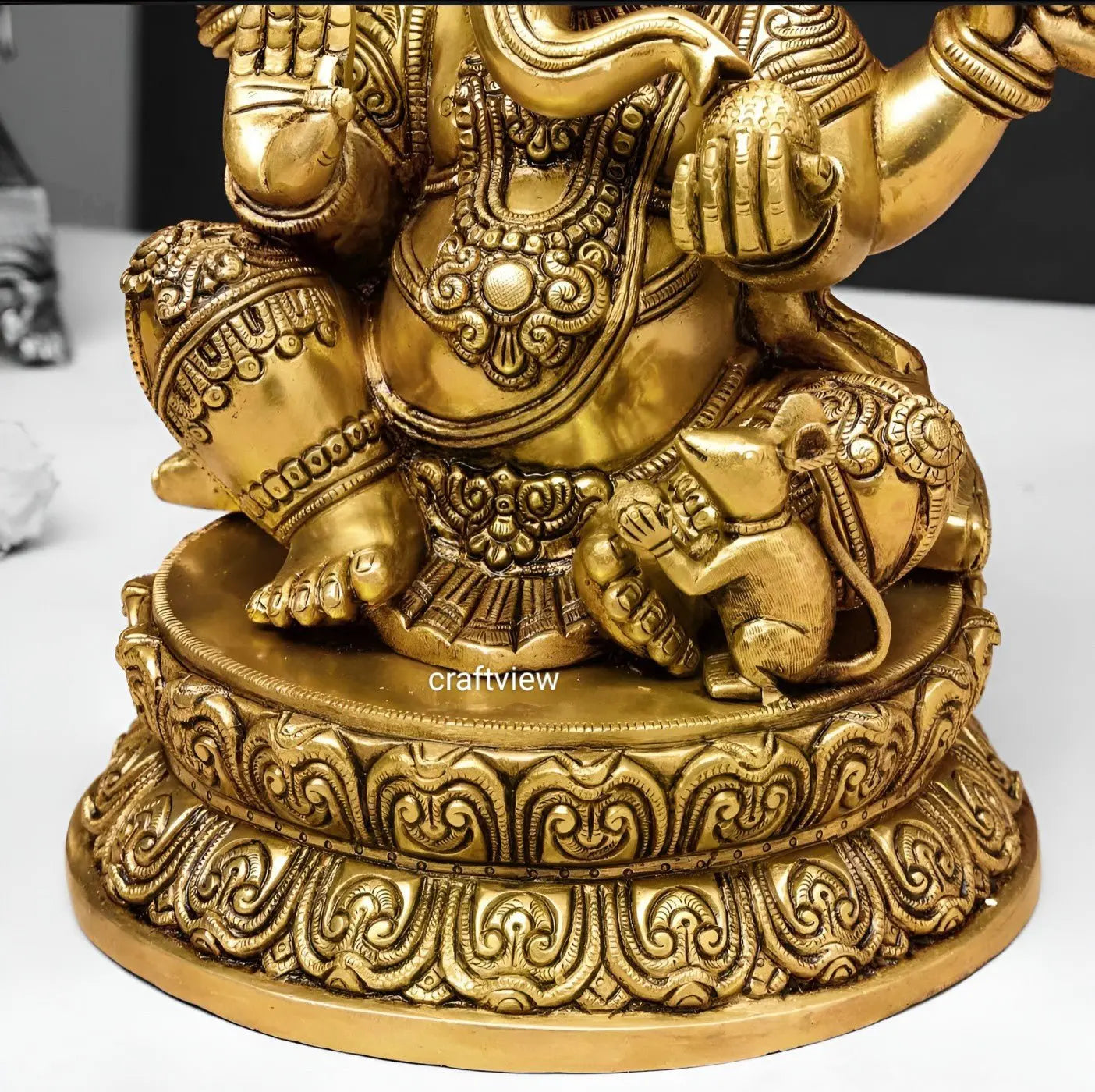 Brass Lord Ganesha Sculpture 15" Craftsview