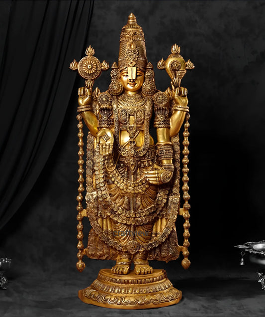 47" Brass Tirupati Balaji Venkateshwara Statue Craftsview