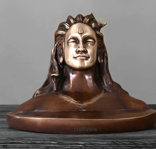 Brass Aadiyogi Shiva Statue 5" craftsview