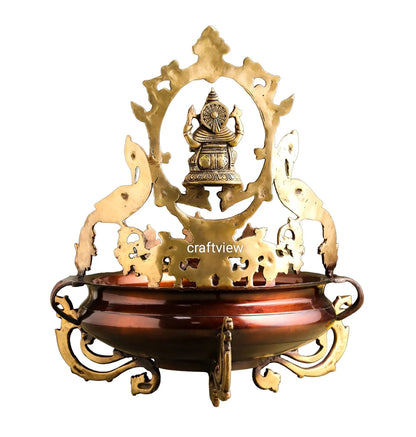 19" Brass Decoration Urli With Ganesh Craftsview