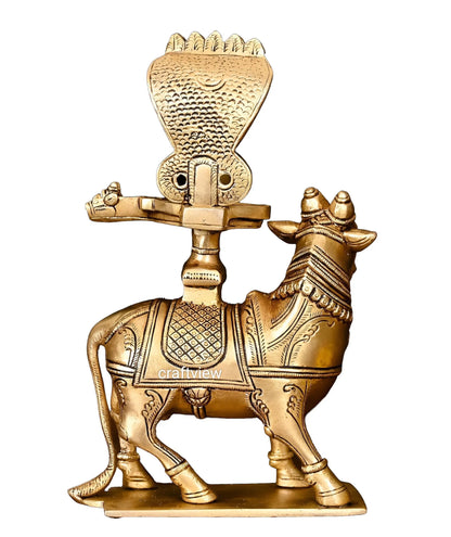 Brass Nandi for Abhisheka with Shiva Linga craftsview