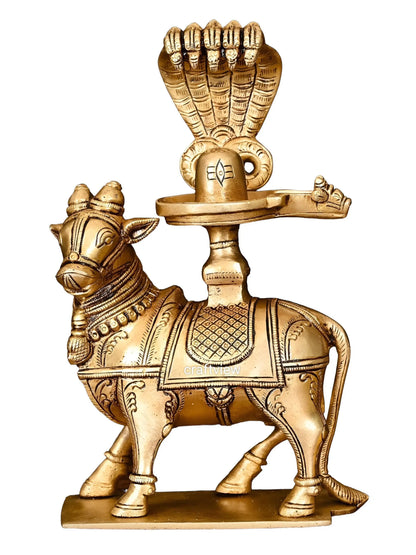 Brass Nandi for Abhisheka with Shiva Linga craftsview