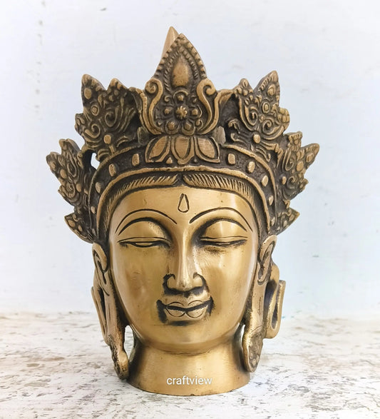 7.5" Artistic Crown King Buddha Head Décor Craftsview