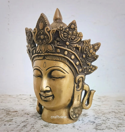 7.5" Artistic Crown King Buddha Head Décor Craftsview