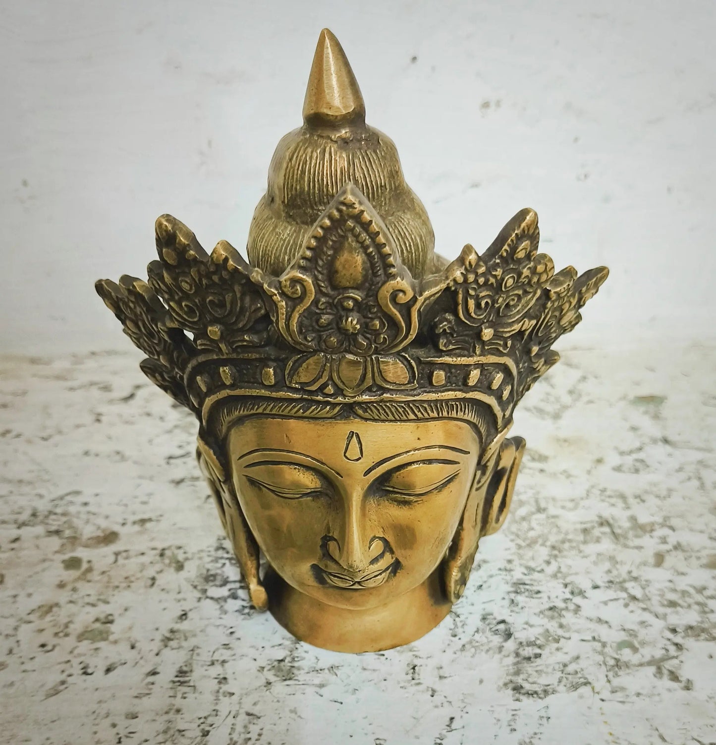 7.5" Artistic Crown King Buddha Head Décor Craftsview