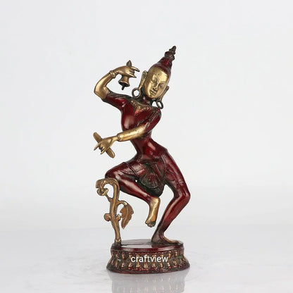 Brass Goddess Dancing Tara Décor Figurine 14" craftsview