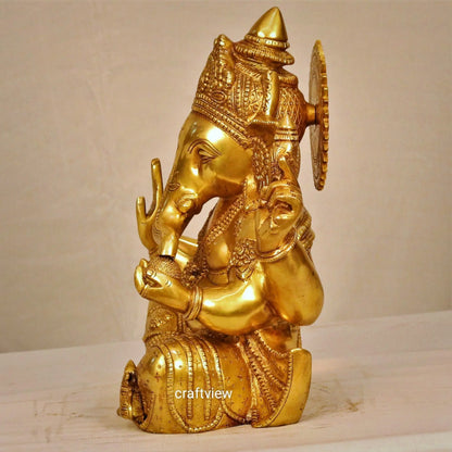 Brass Blessing Ganesh Statue 13" Craftsview