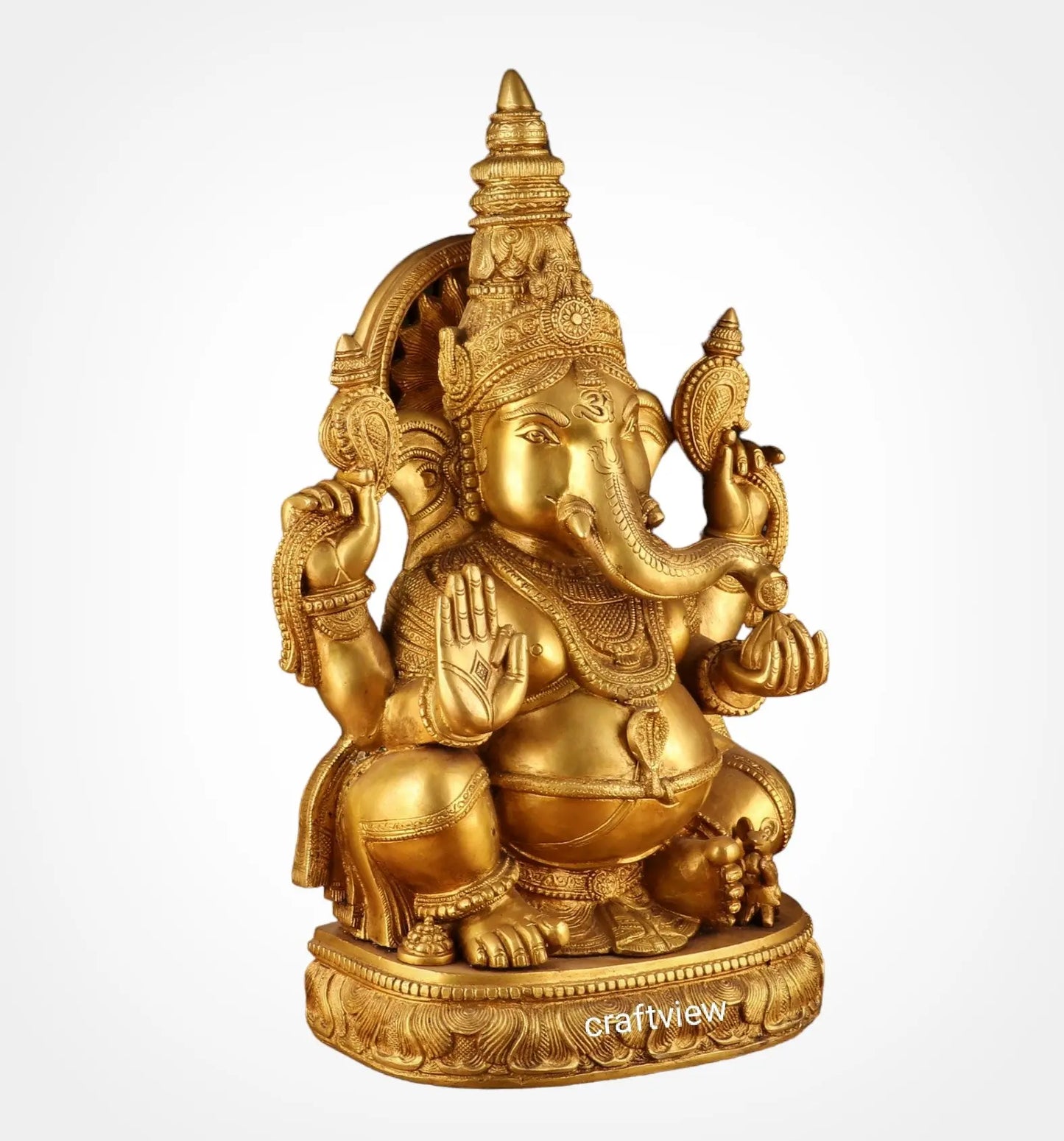 Brass Lord Ganesh Sculpture 20" craftsview