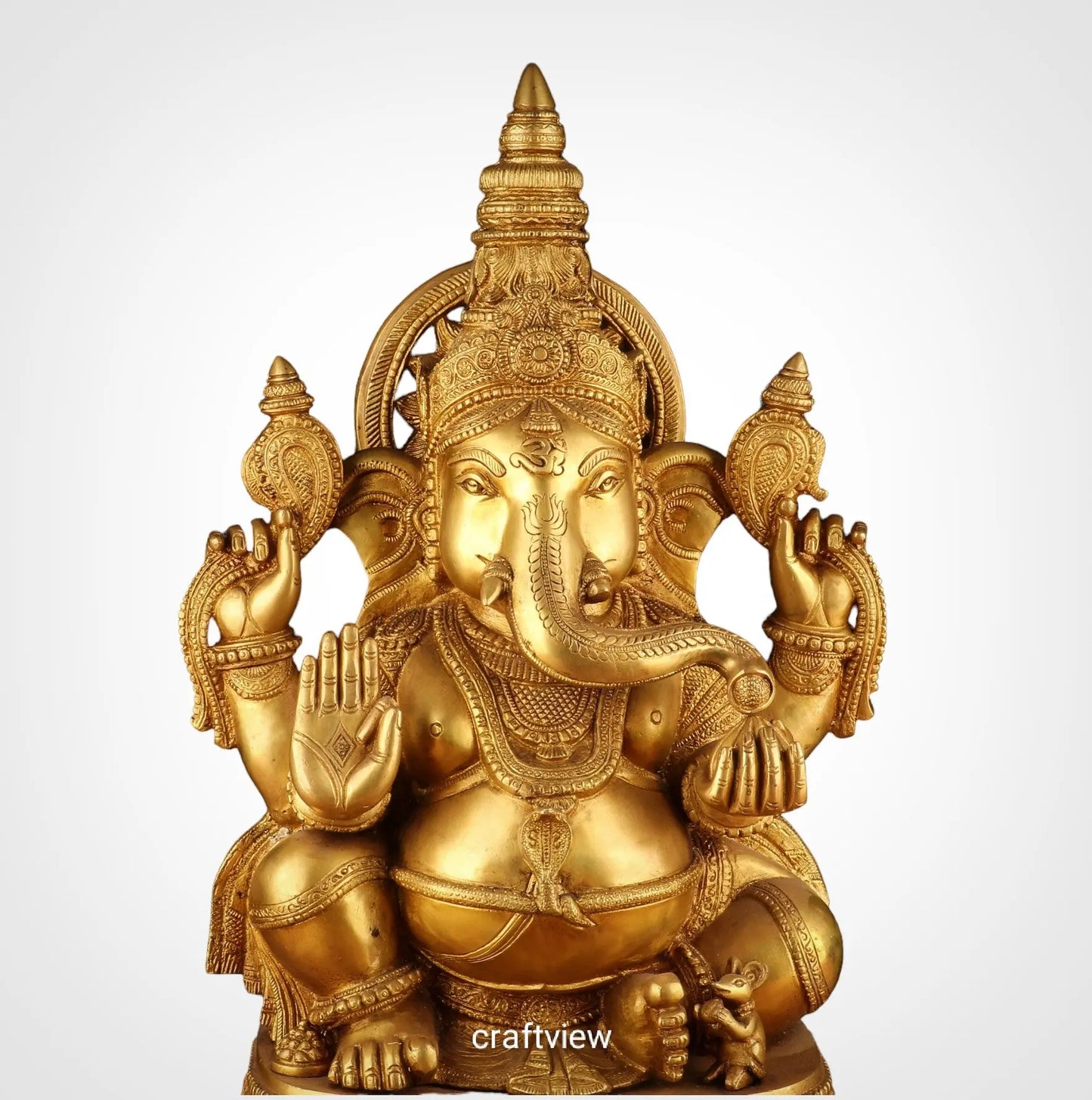 Brass Lord Ganesh Sculpture 20" craftsview