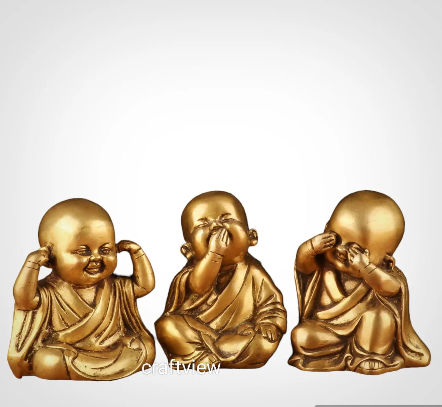 Decorative Laughing Baby Buddha 3, Peace Set 5" craftsview