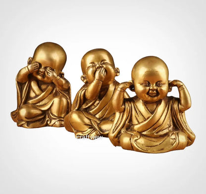 Decorative Laughing Baby Buddha 3, Peace Set 5" craftsview