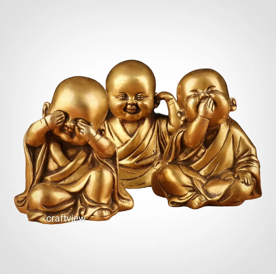 Decorative Laughing Baby Buddha 3, Peace Set 5" craftsview