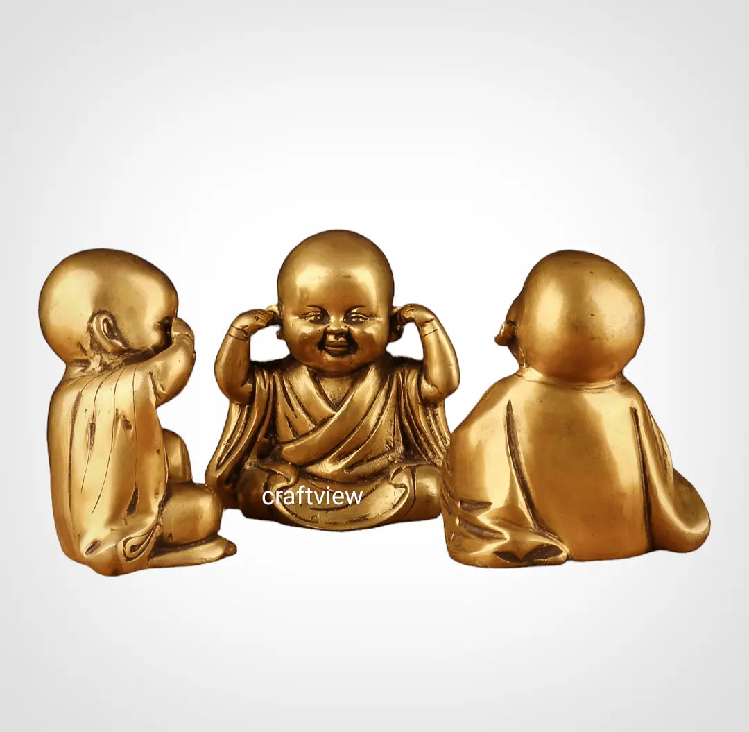 Decorative Laughing Baby Buddha 3, Peace Set 5" craftsview