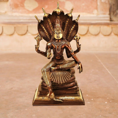 Vishnu Sculpture with Shesh Naag 16" craftsview