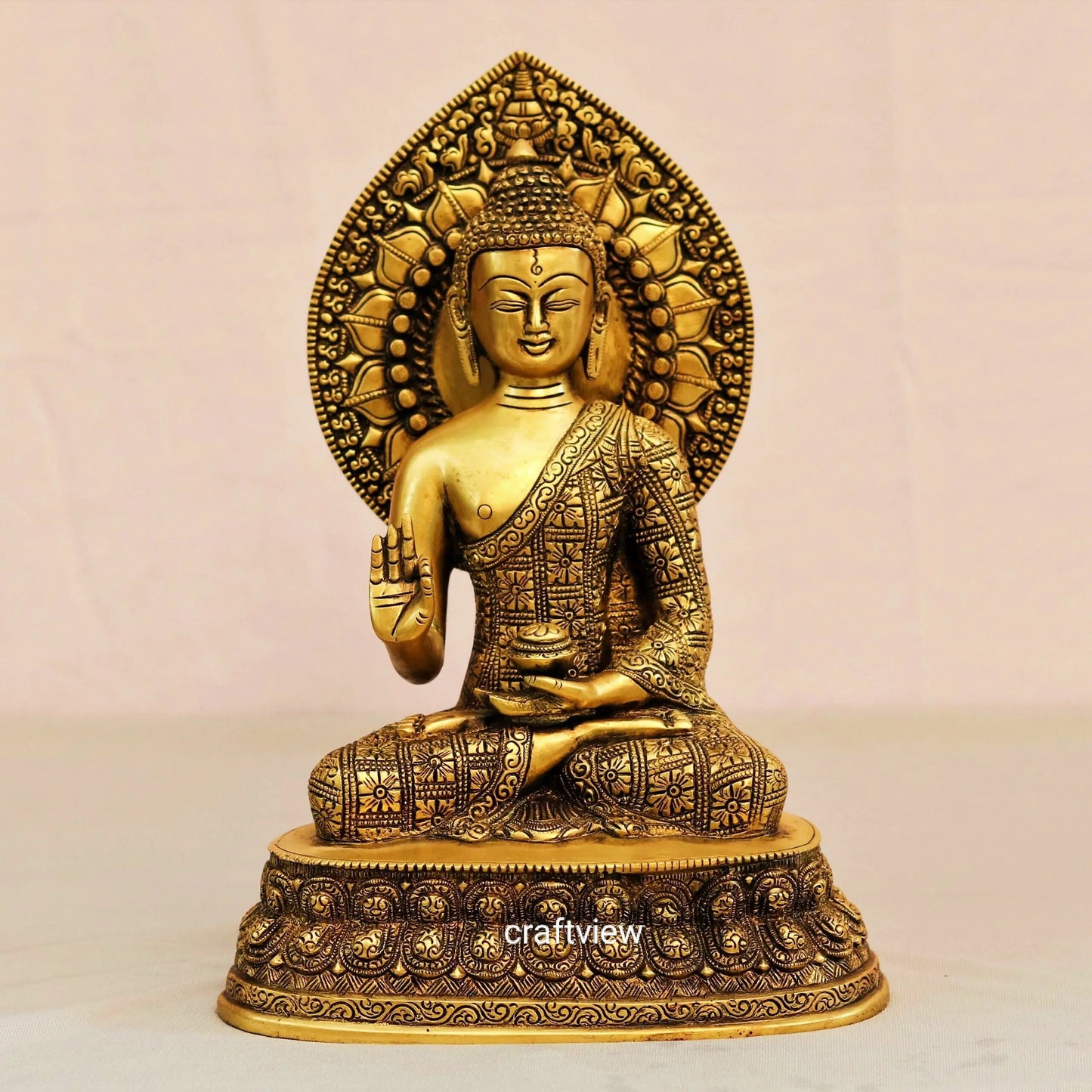 Brass Blessing Buddha Statue  Superfine Craftsview