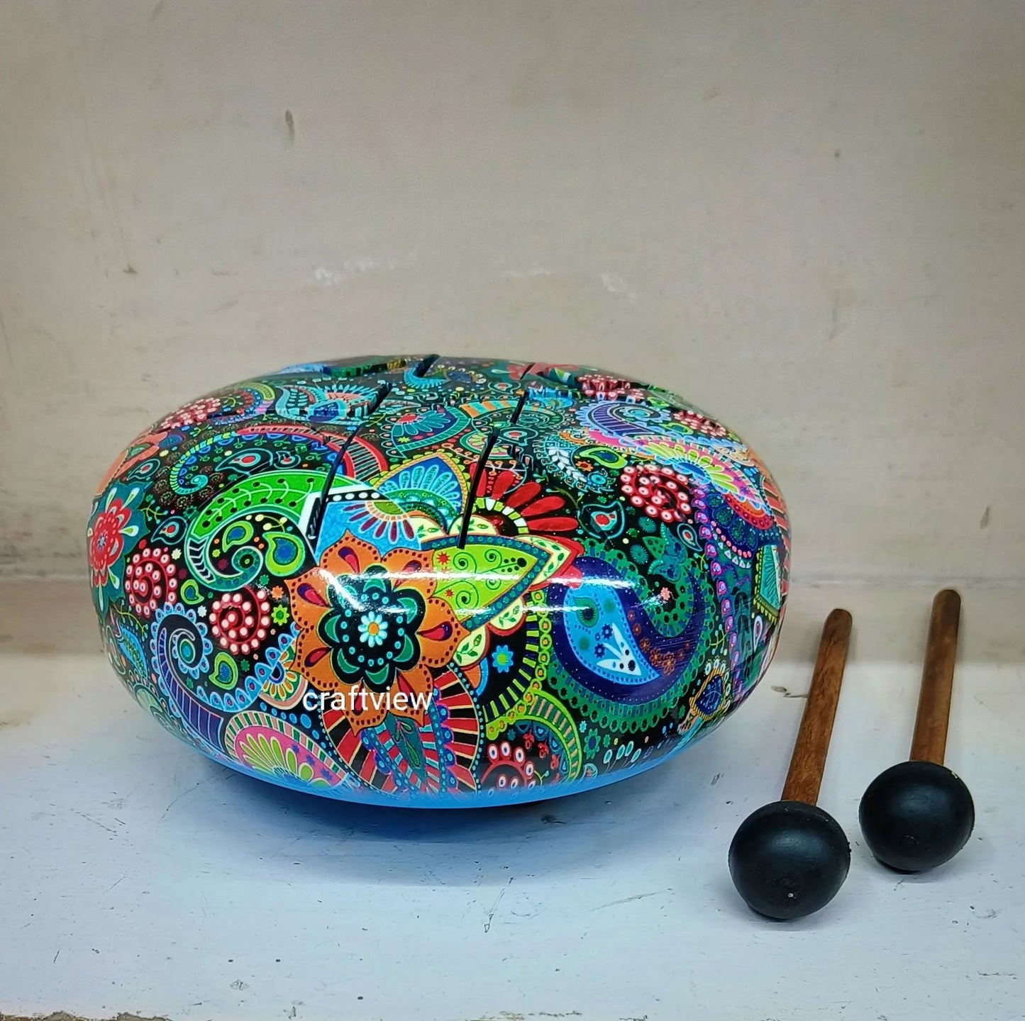 Tongue Drum Pan with Engraved Multicolor Craftsview