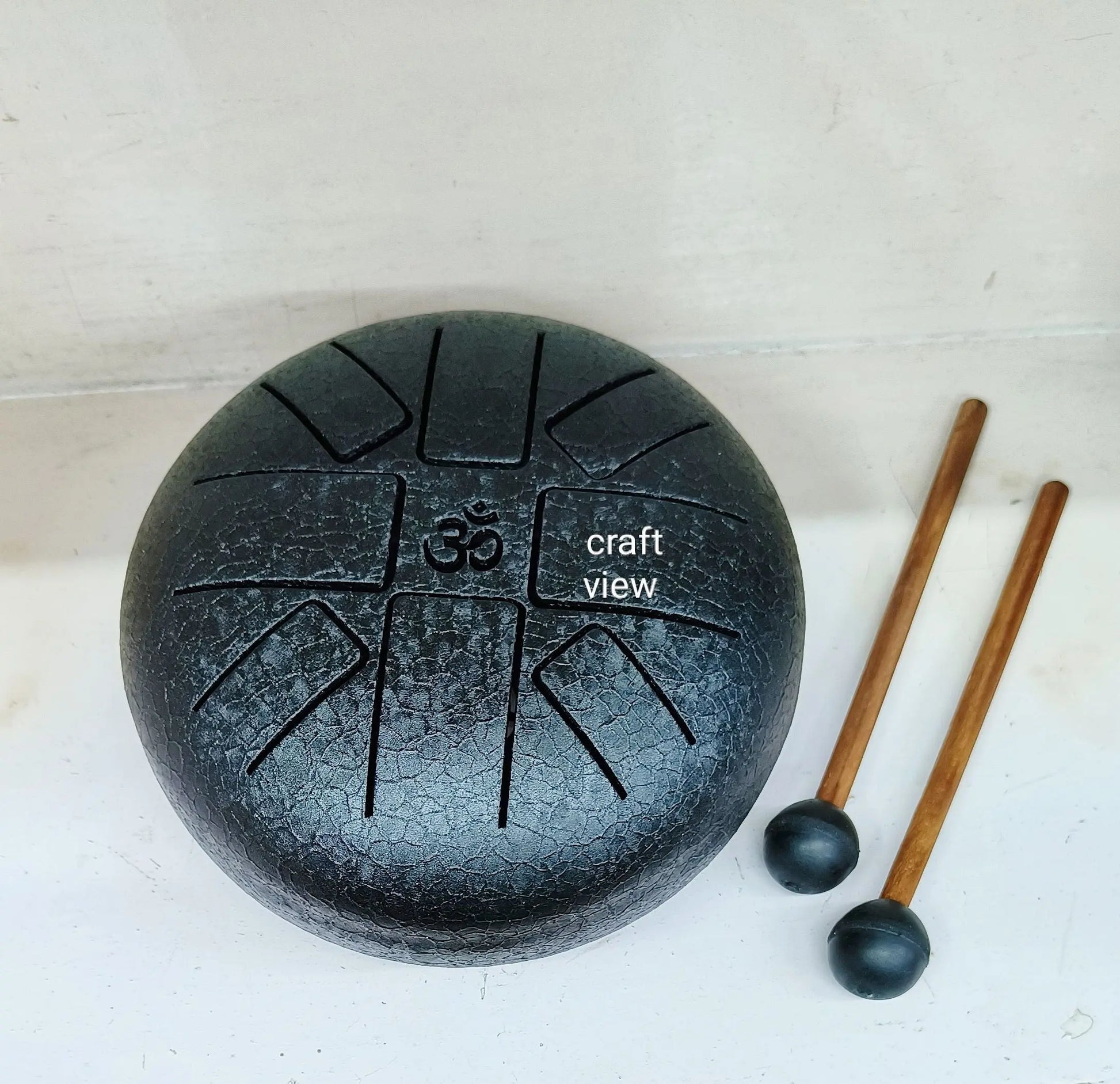 Tongue Drum Pan with Engraved In Oxidized Black Finish craftsview