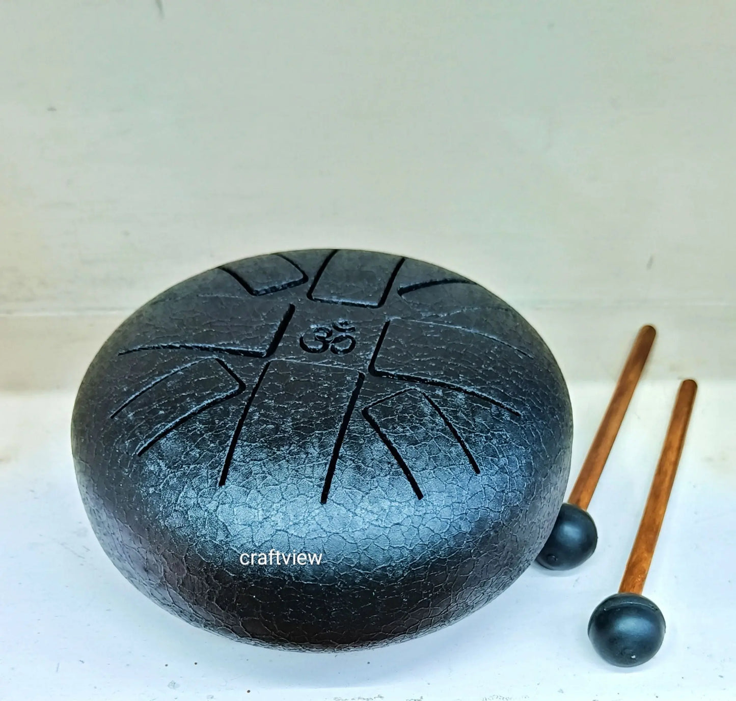 Tongue Drum Pan with Engraved In Oxidized Black Finish craftsview