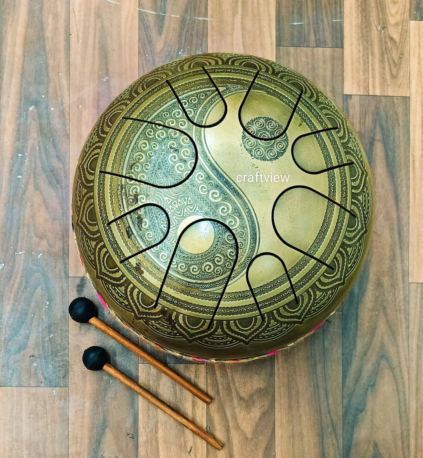 8.5" Artistic Musical Tongue Drum Pan For Meditation Craftsview