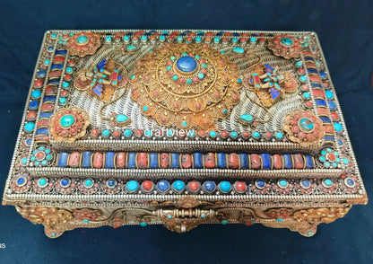 6" Vintage Tibetan Jewelry box Container Hand Made craftview