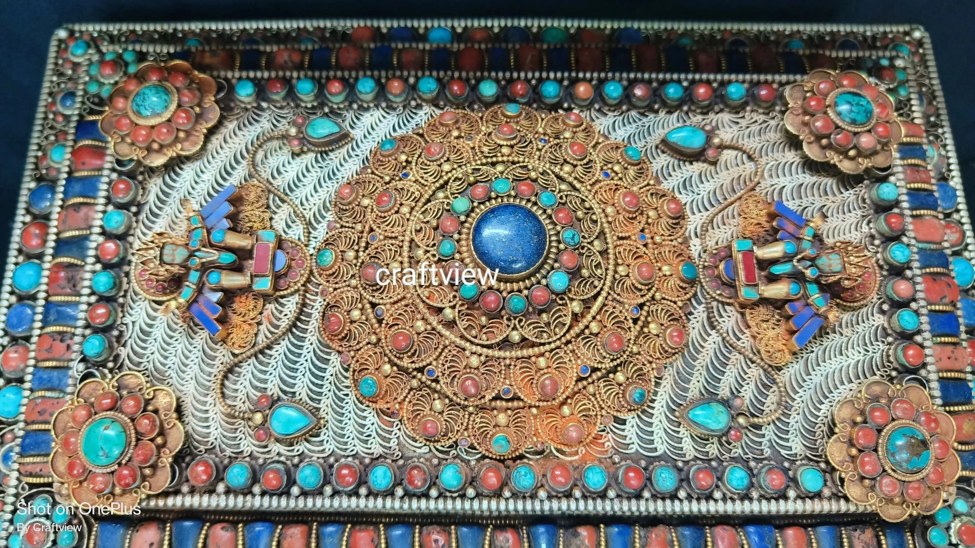 6" Vintage Tibetan Jewelry box Container Hand Made craftview