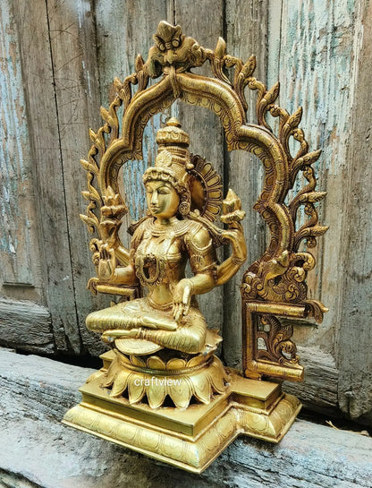 Brass Lakshmi Statue 15.5" craftsview