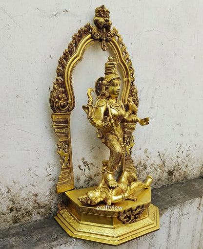 22" Superfine Brass Goddess Kali with Kirtimukha Craftsview