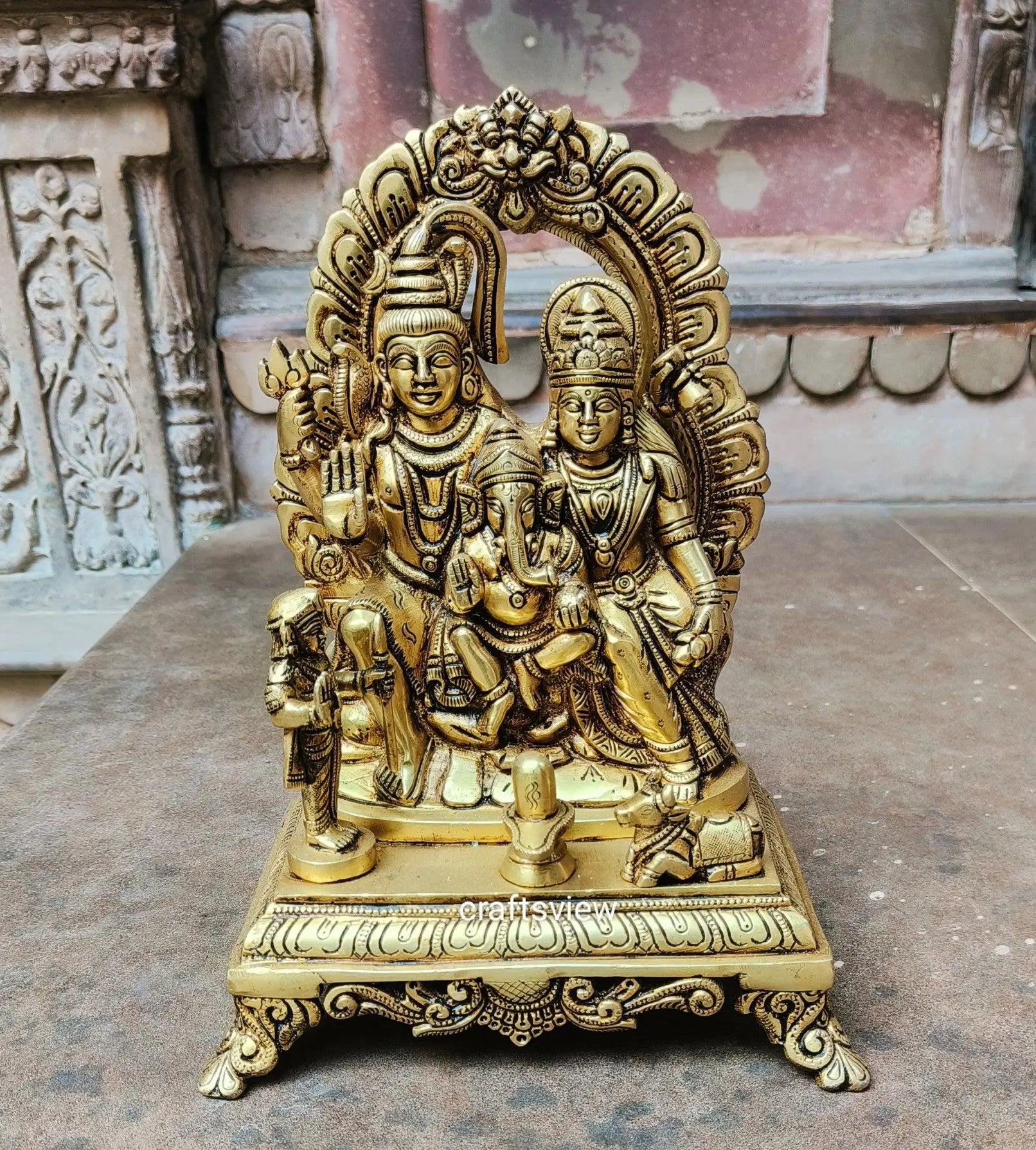 Brass Shiva Family Statue craftsview