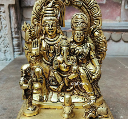 Brass Shiva Family Statue craftsview