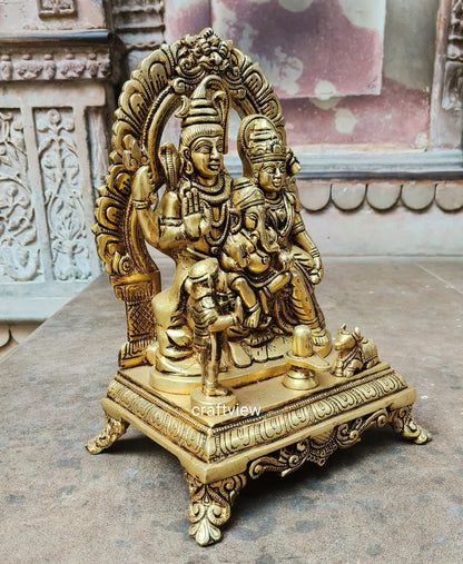 Brass Shiva Family Statue craftsview