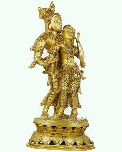 Brass Beautiful Radha Krishna Sculpture