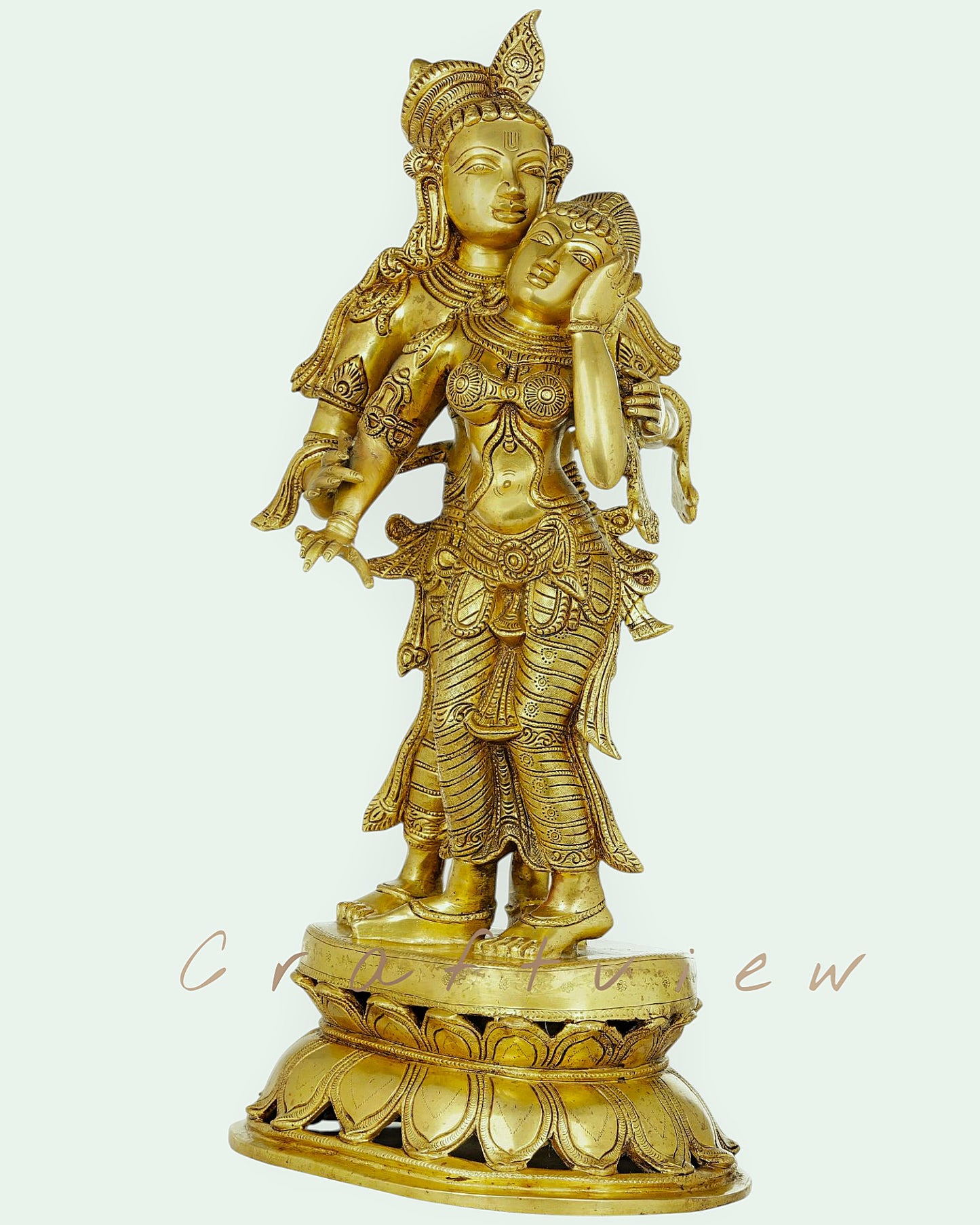 Brass Beautiful Radha Krishna Sculpture