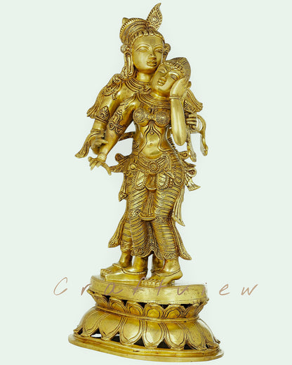 Brass Beautiful Radha Krishna Sculpture